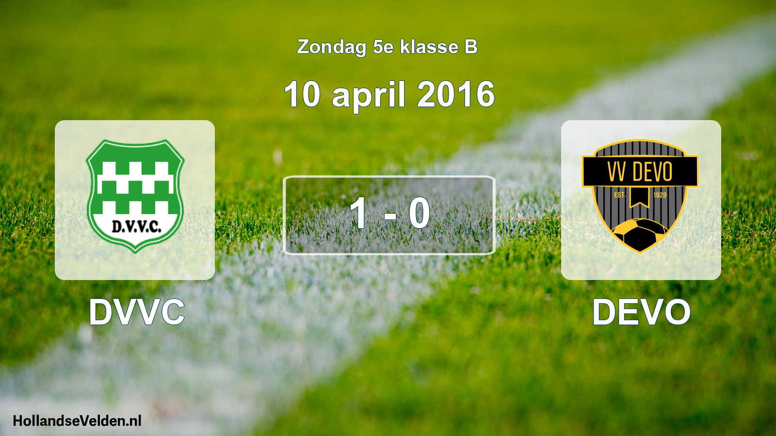 Total number of matches played: DVVC - DEVO 1 - 0 (10 April 2016)