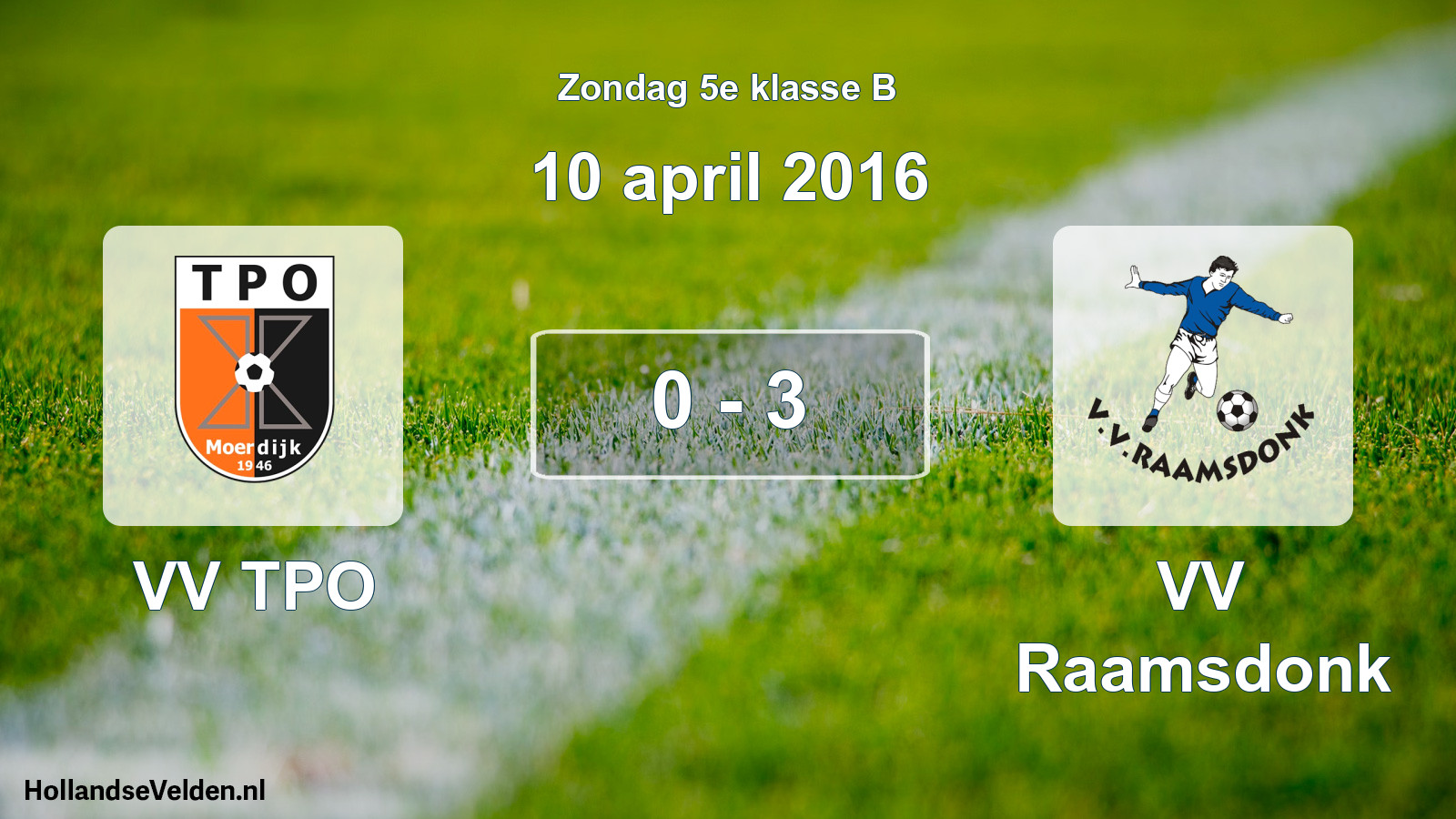 Total number of matches played: VV TPO - VV Raamsdonk 0 - 3 (10 April 2016)