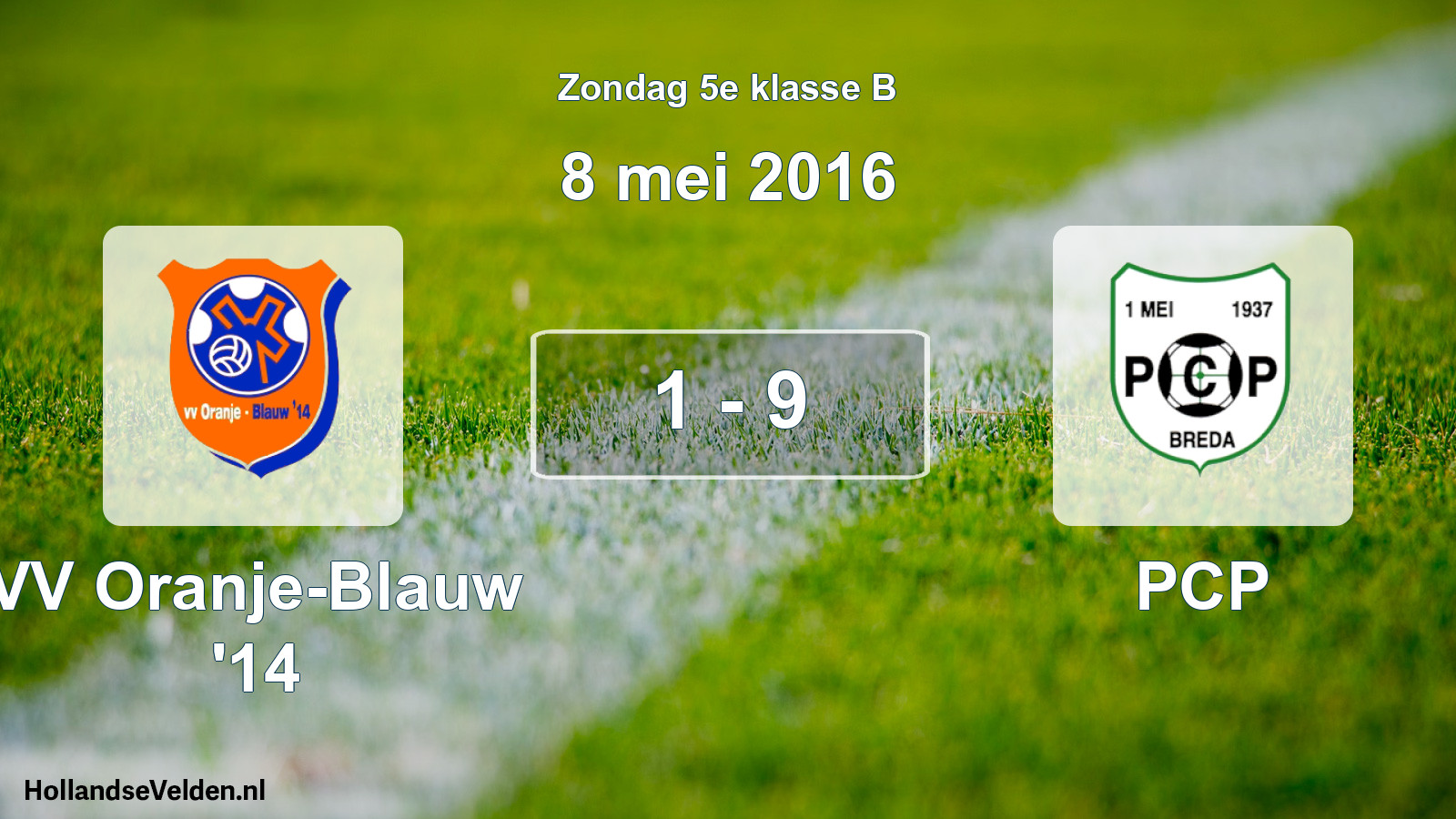 Total number of matches played: VV Oranje-Blauw '14 - PCP 1 - 9 (8 May 2016)