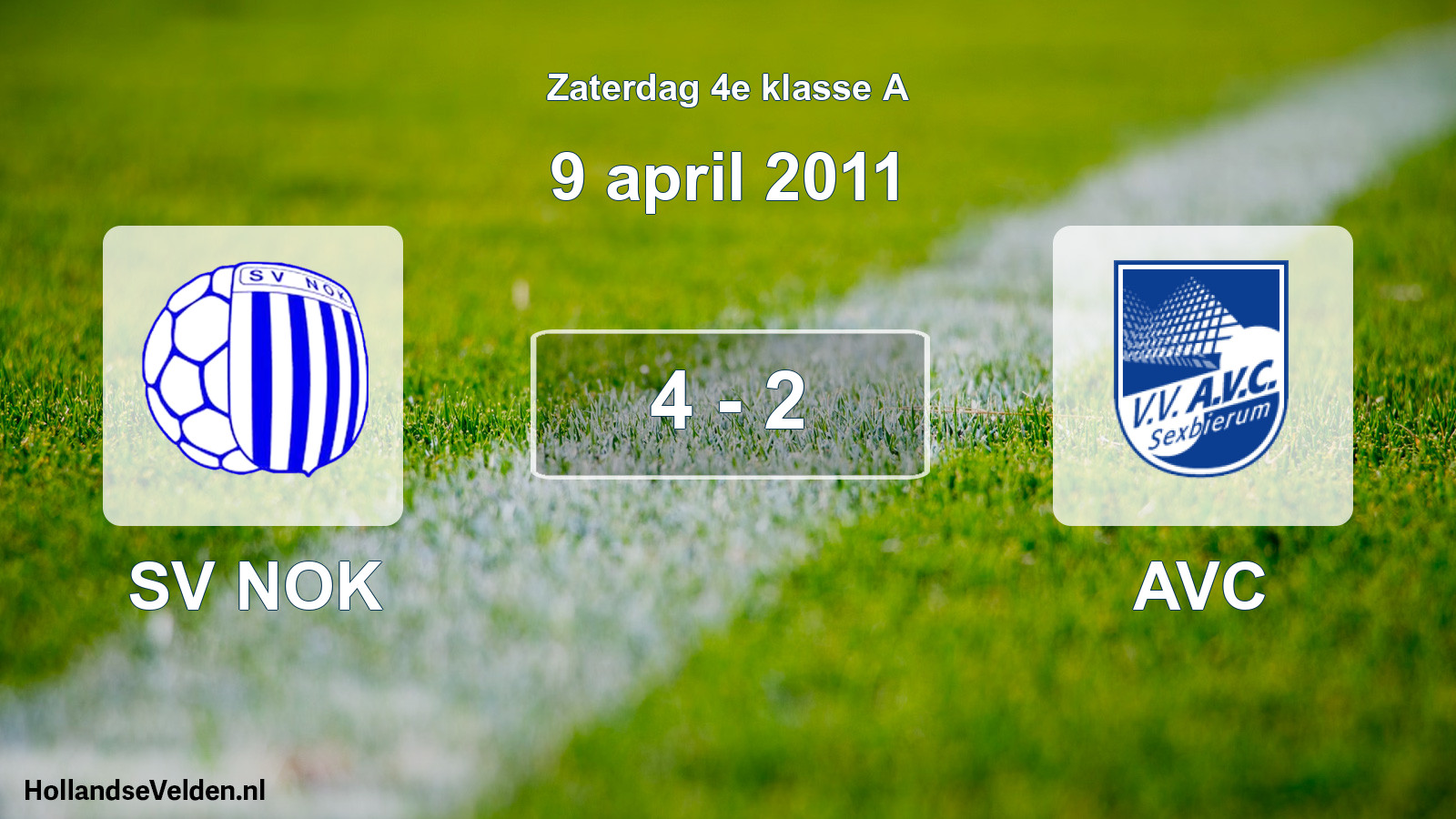 Total number of matches played: SV NOK - AVC 4 - 2 (9 April 2011)