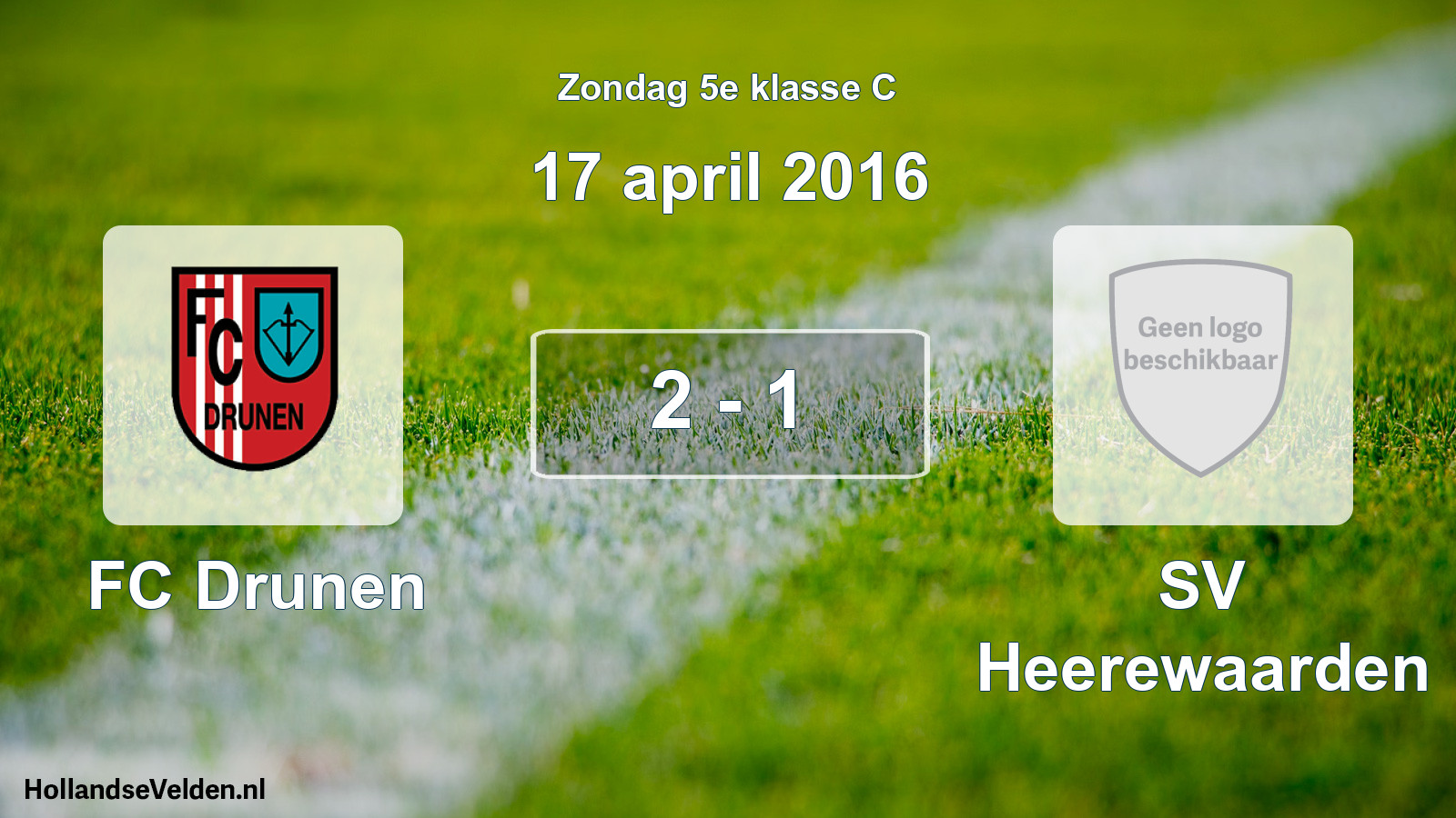 Total number of matches played: FC Drunen - SV Heerewaarden 2 - 1 (17 April 2016)