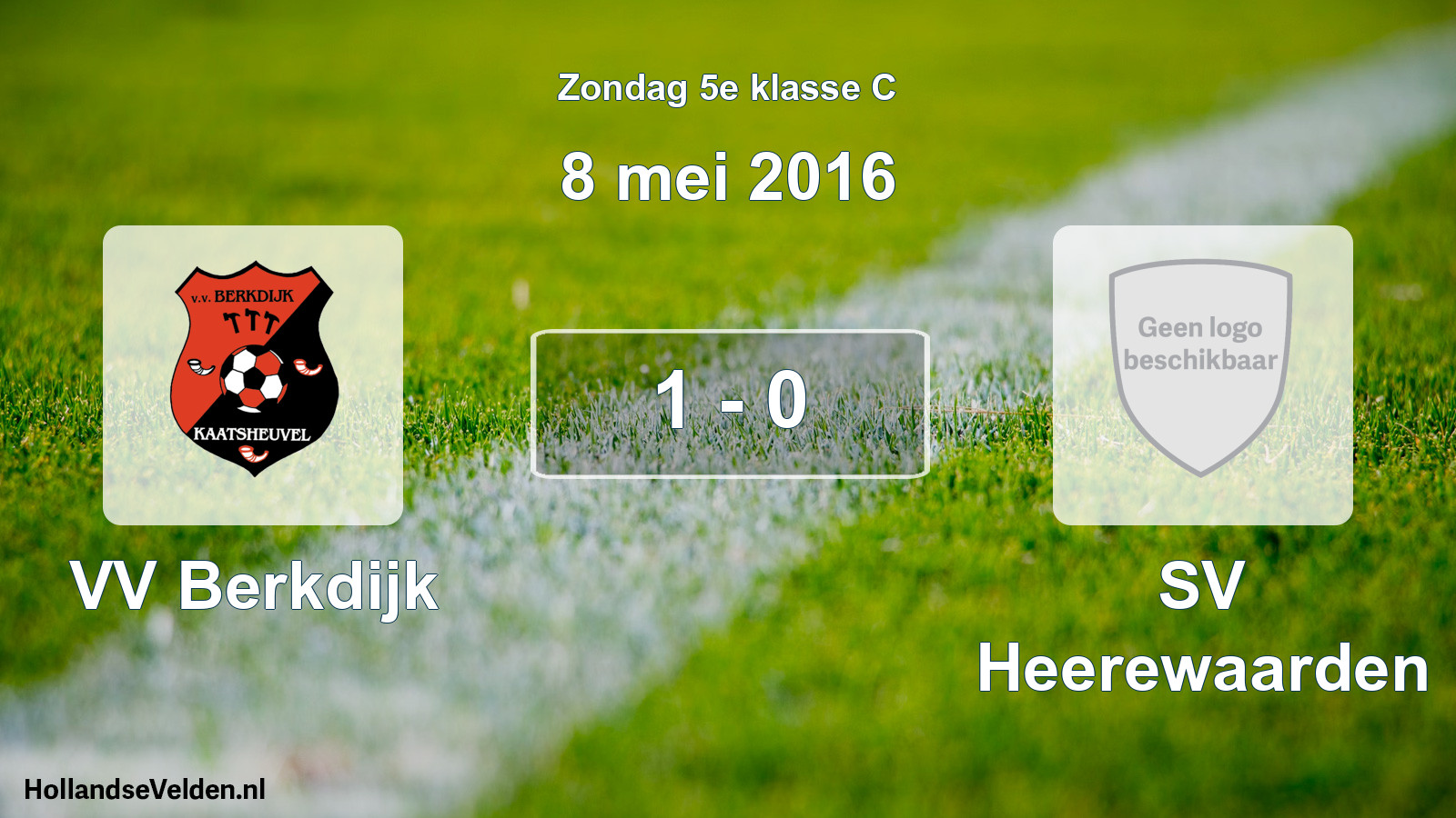 Total number of matches played: VV Berkdijk - SV Heerewaarden 1 - 0 (8 May 2016)