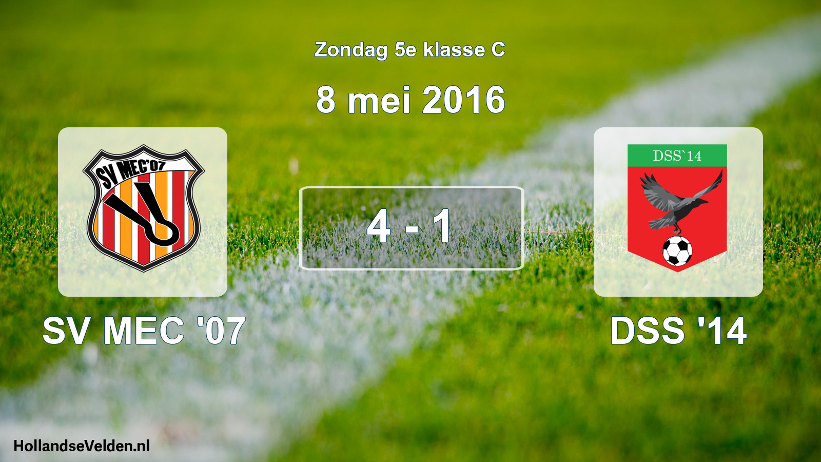 Total number of matches played: SV MEC '07 - DSS '14 4 - 1 (8 May 2016)