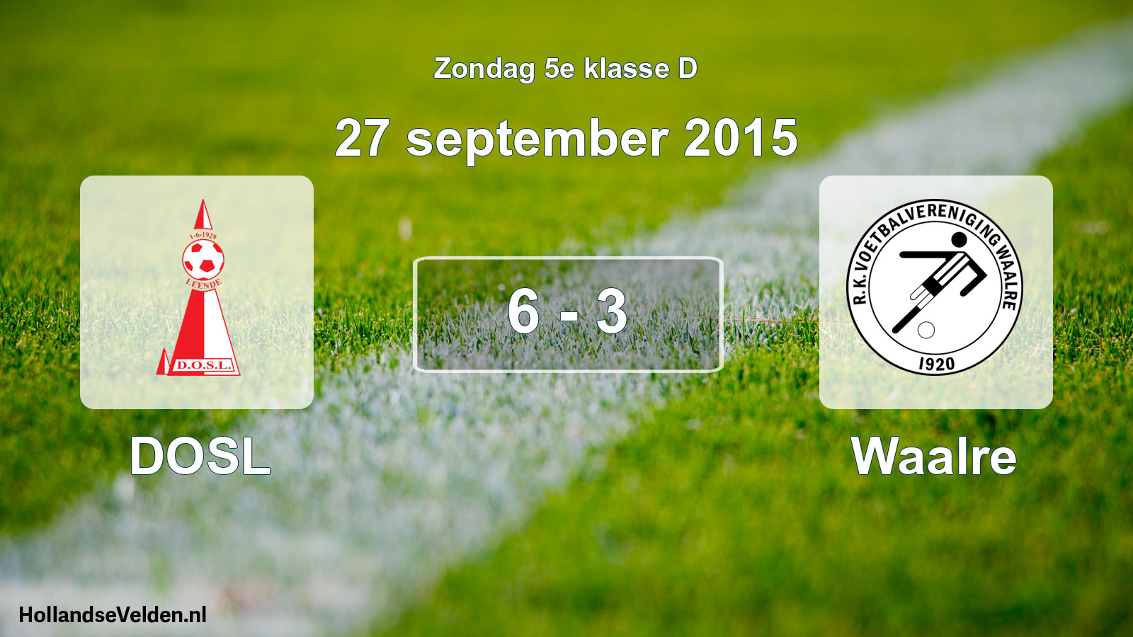 Total number of matches played: DOSL - Waalre 6 - 3 (27 September 2015)