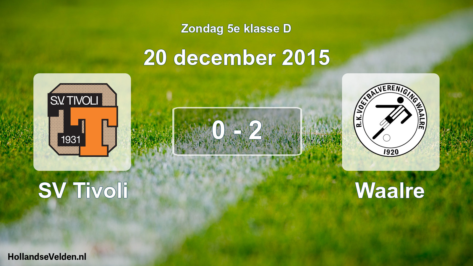 Total number of matches played: SV Tivoli - Waalre 0 - 2 (20 December 2015)