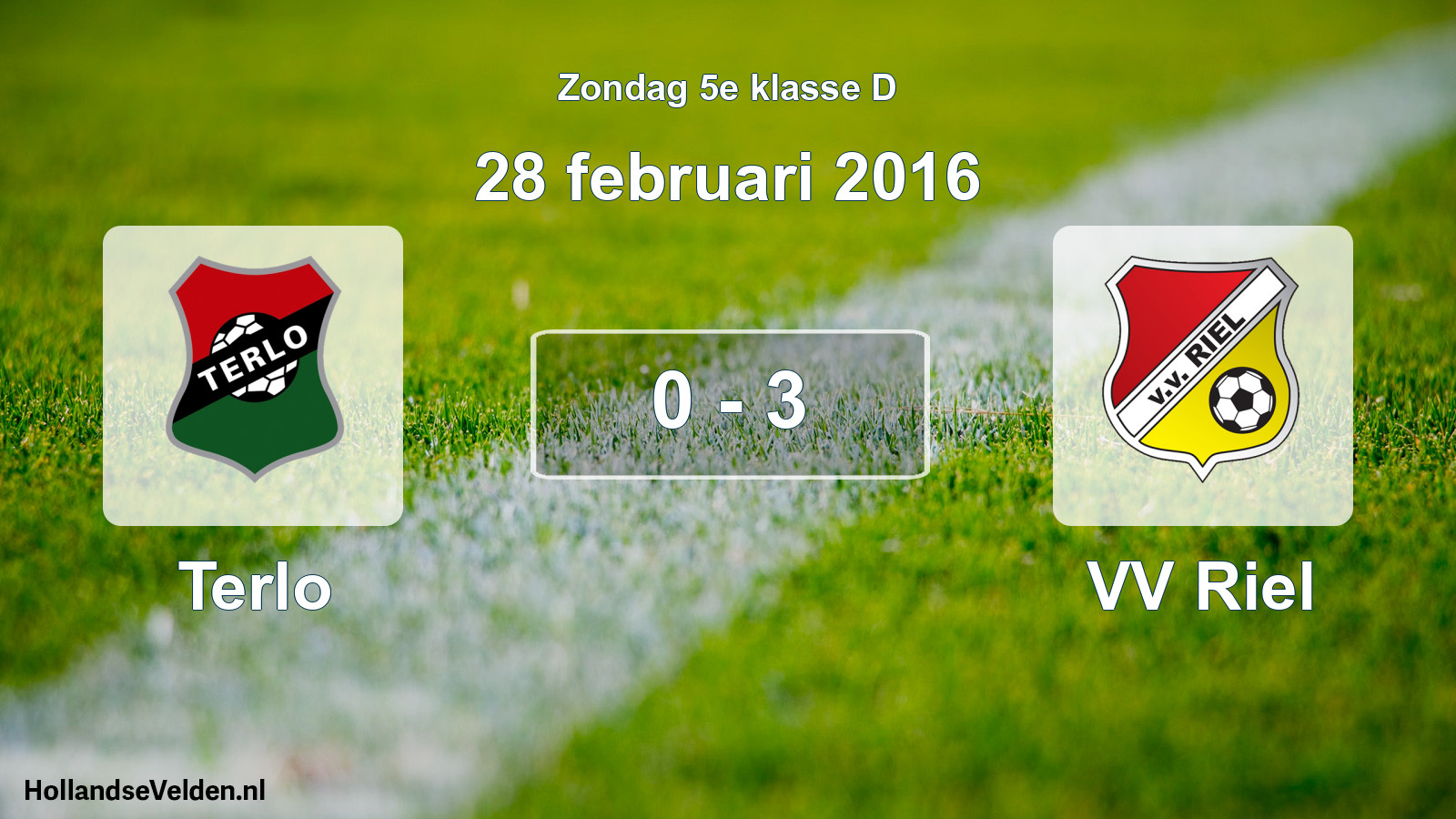 Total number of matches played: Terlo - VV Riel 0 - 3 (28 February 2016)