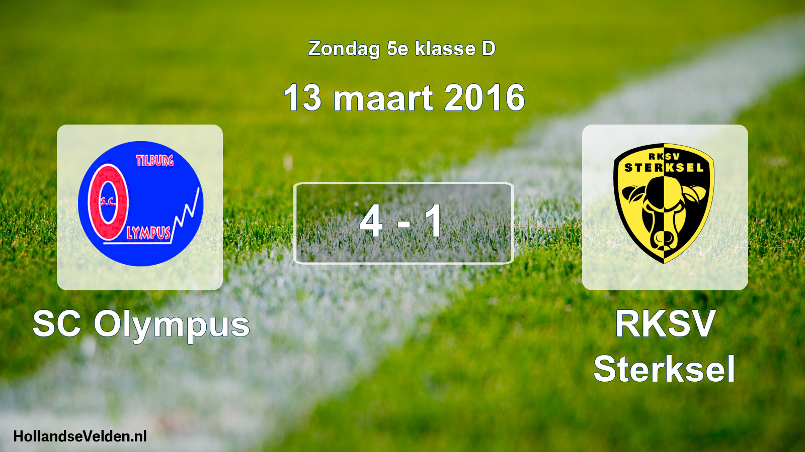 Total number of matches played: SC Olympus - RKSV Sterksel 4 - 1 (13 March 2016)