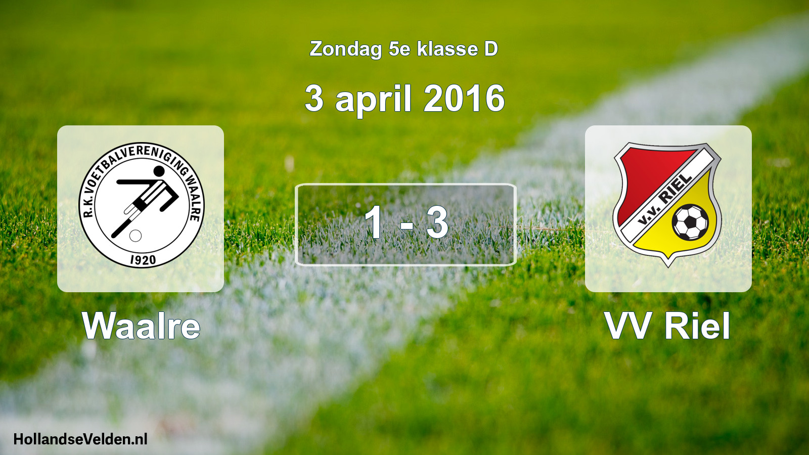 Total number of matches played: Waalre - VV Riel 1 - 3 (3 April 2016)