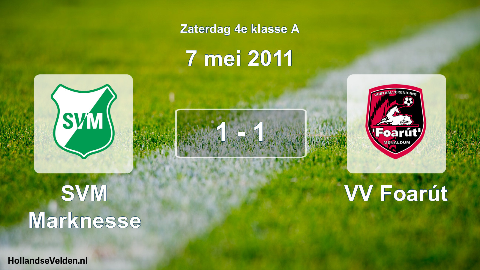 Total number of matches played: SVM Marknesse - VV Foarút 1 - 1 (7 May 2011)