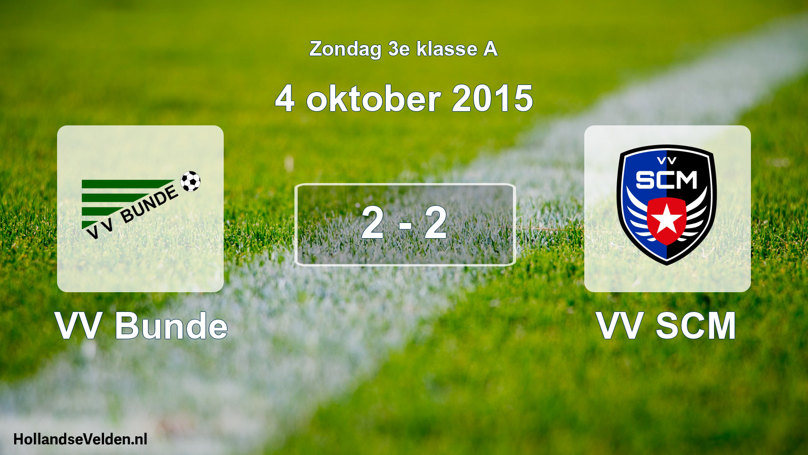 Total number of matches played: VV Bunde - VV SCM 2 - 2 (4 October 2015)