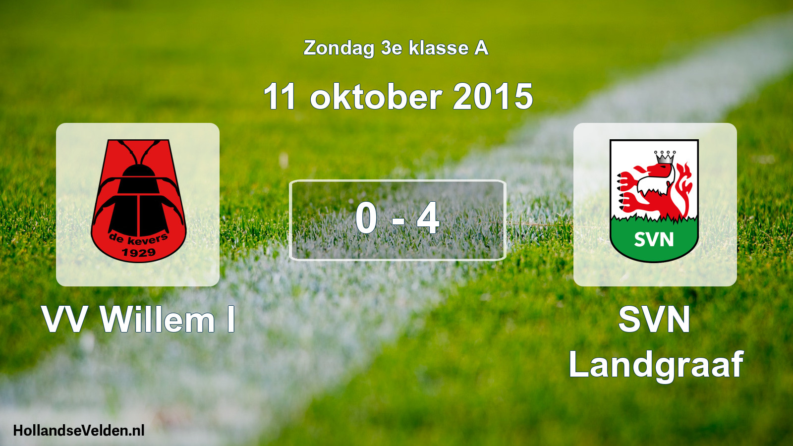 Total number of matches played: VV Willem I - SVN Landgraaf 0 - 4 (11 October 2015)