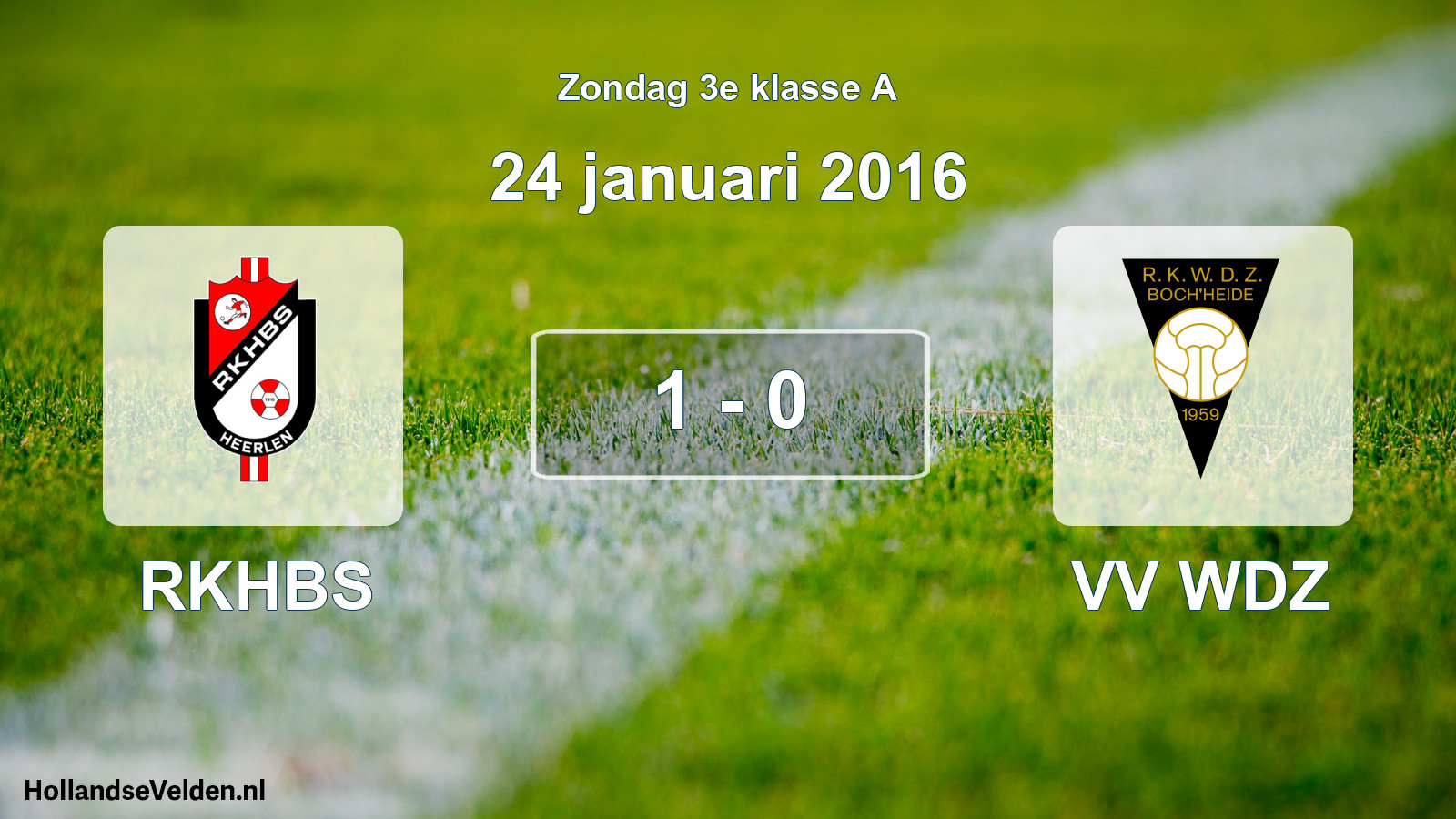 Total number of matches played: RKHBS - VV WDZ 1 - 0 (24 January 2016)