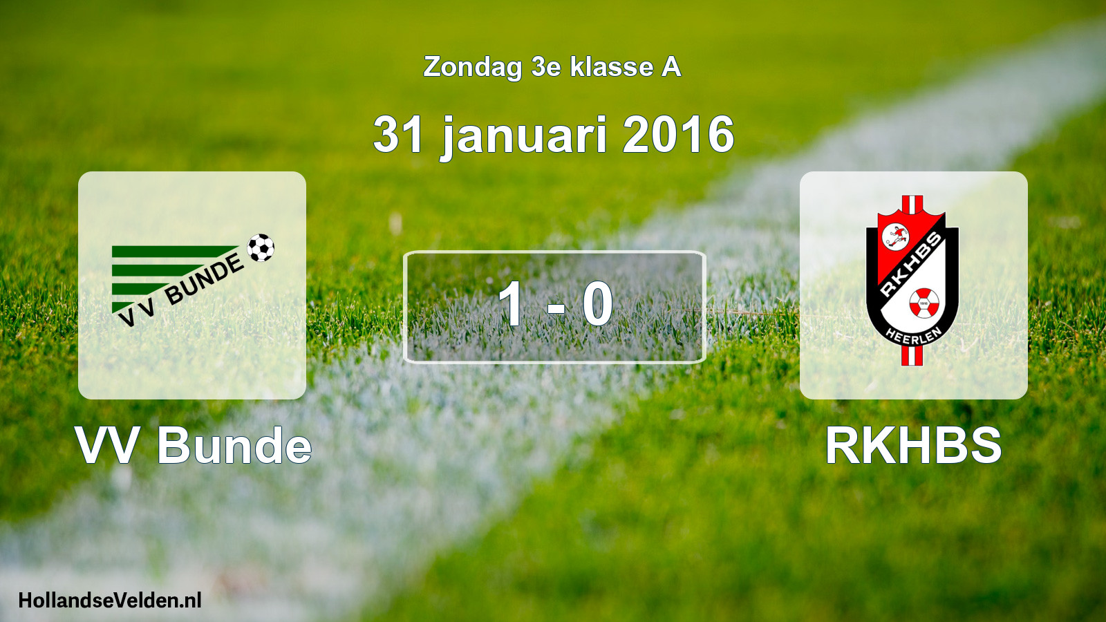 Total number of matches played: VV Bunde - RKHBS 1 - 0 (31 January 2016)