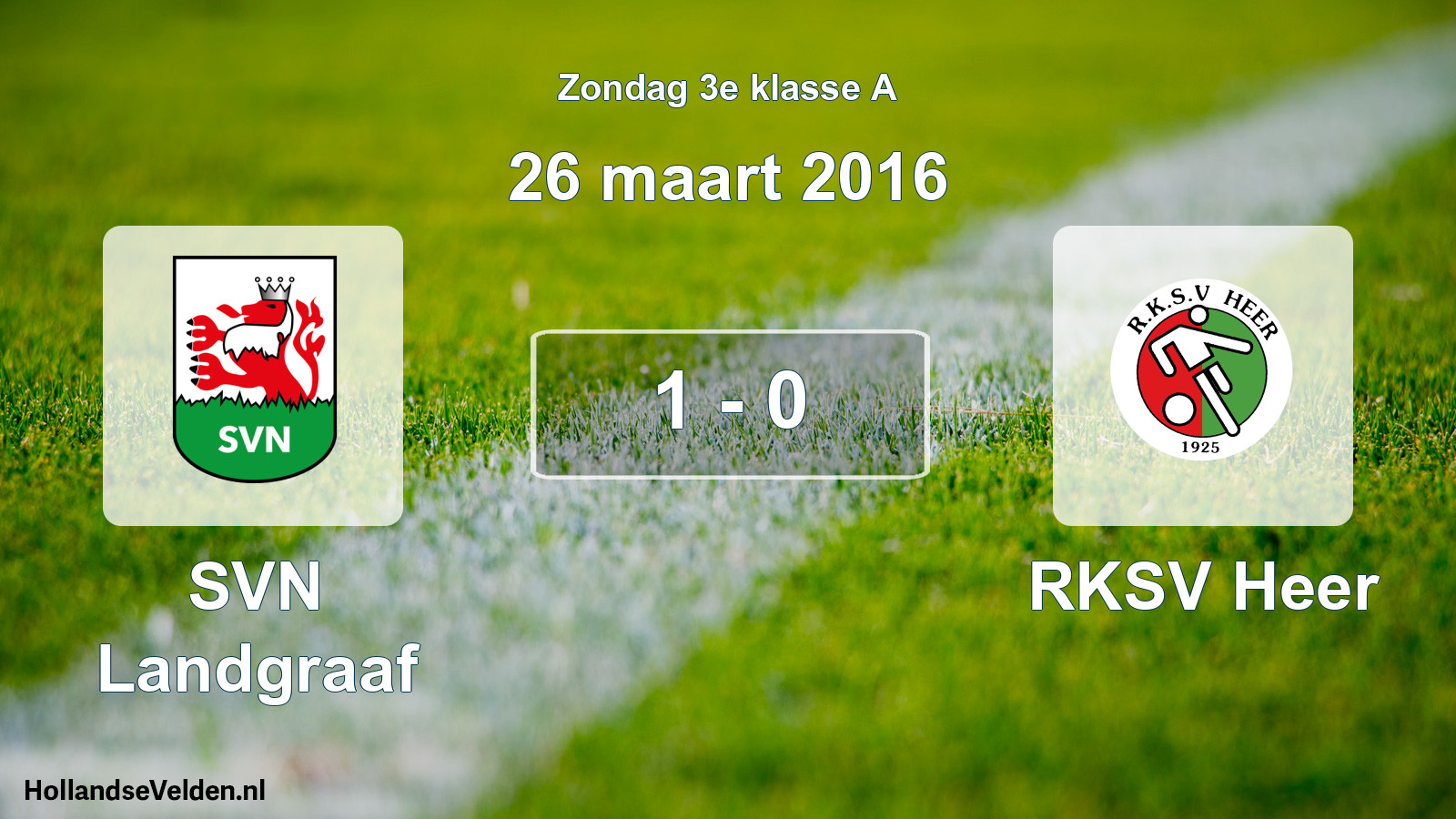 Total number of matches played: SVN Landgraaf - RKSV Heer 1 - 0 (26 March 2016)