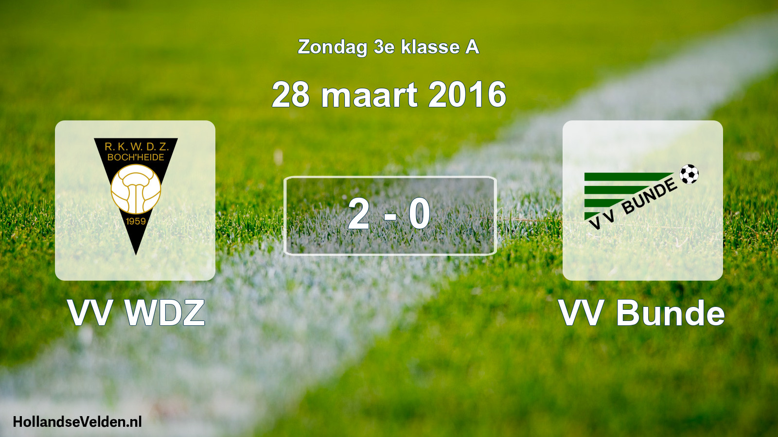 Total number of matches played: VV WDZ - VV Bunde 2 - 0 (28 March 2016)