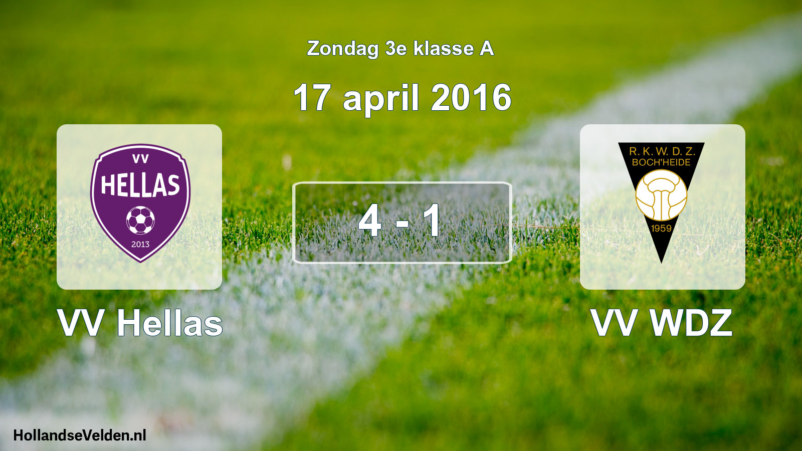 Total number of matches played: VV Hellas - VV WDZ 4 - 1 (17 April 2016)