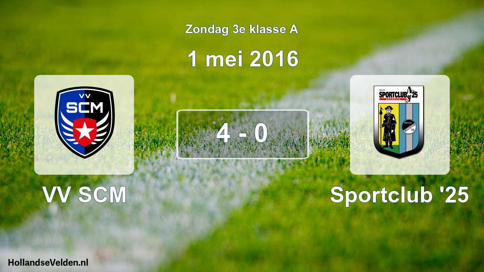 Total number of matches played: VV SCM - Sportclub '25 4 - 0 (1 May 2016)