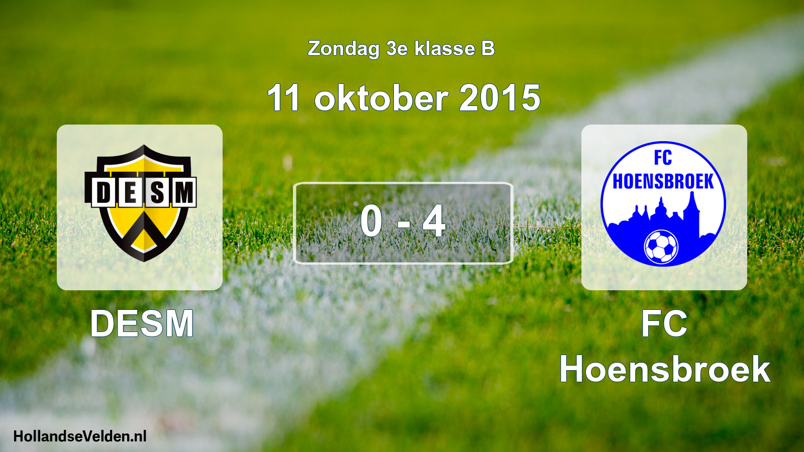 Total number of matches played: DESM - FC Hoensbroek 0 - 4 (11 October 2015)