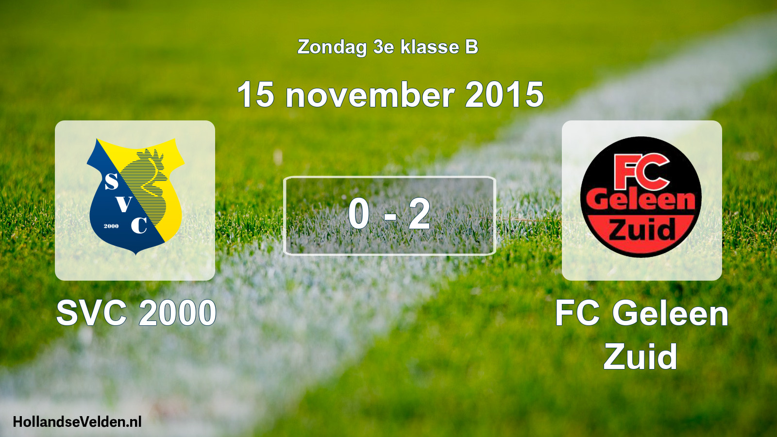 Total number of matches played: SVC 2000 - FC Geleen Zuid 0 - 2 (15 November 2015)