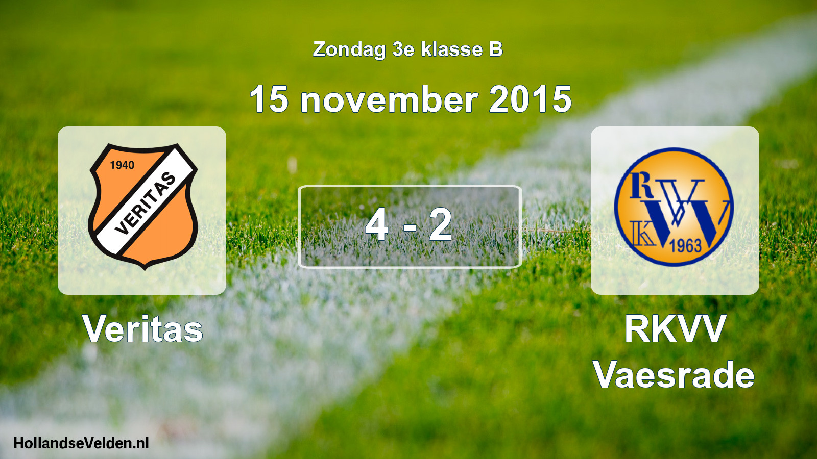 Total number of matches played: Veritas - RKVV Vaesrade 4 - 2 (15 November 2015)