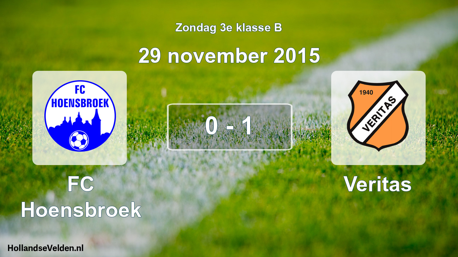 Total number of matches played: FC Hoensbroek - Veritas 0 - 1 (29 November 2015)