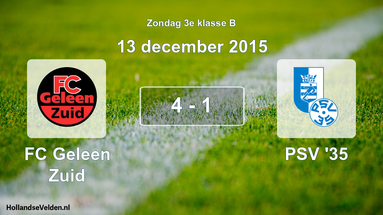 Total number of matches played: FC Geleen Zuid - PSV '35 4 - 1 (13 December 2015)