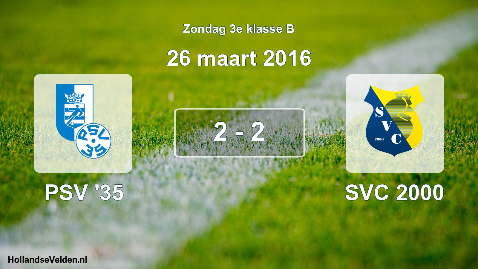 Total number of matches played: PSV '35 - SVC 2000 2 - 2 (26 March 2016)