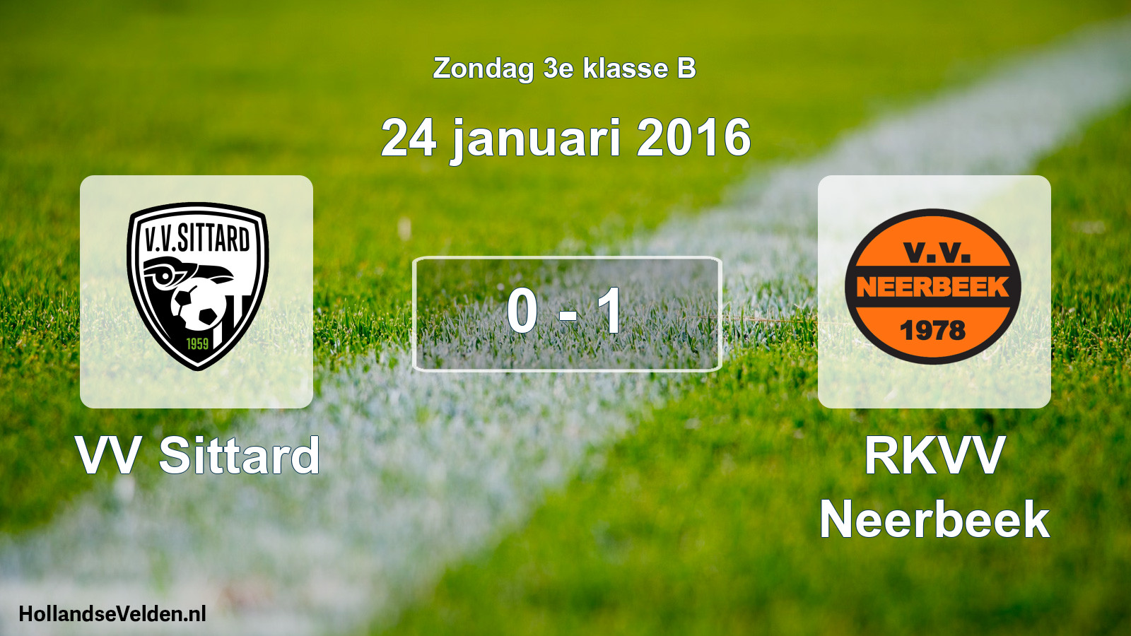 Total number of matches played: VV Sittard - RKVV Neerbeek 0 - 1 (24 January 2016)