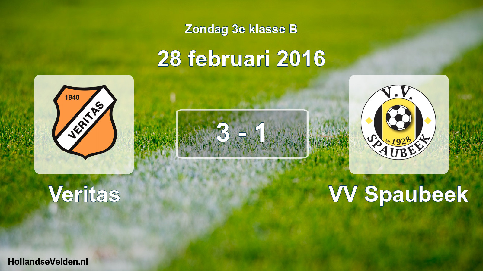 Total number of matches played: Veritas - VV Spaubeek 3 - 1 (28 February 2016)