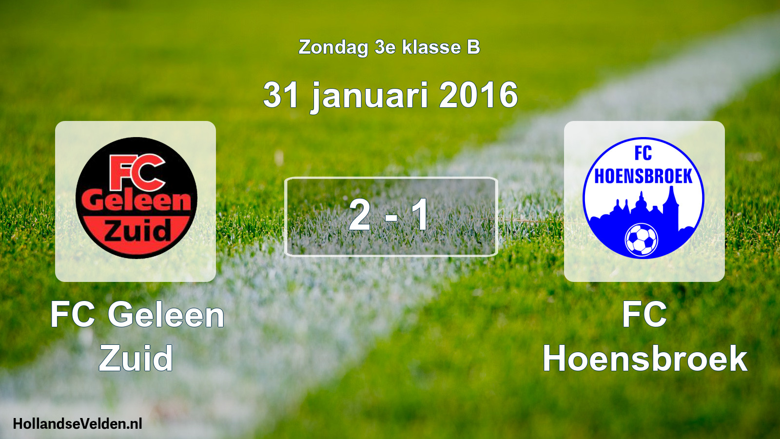 Total number of matches played: FC Geleen Zuid - FC Hoensbroek 2 - 1 (31 January 2016)