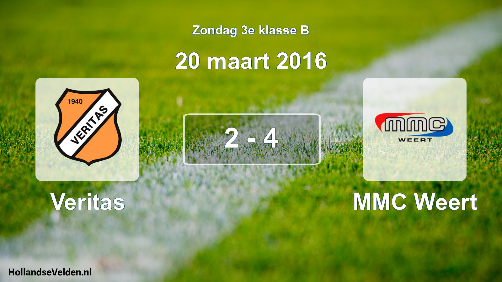 Total number of matches played: Veritas - MMC Weert 2 - 4 (20 March 2016)