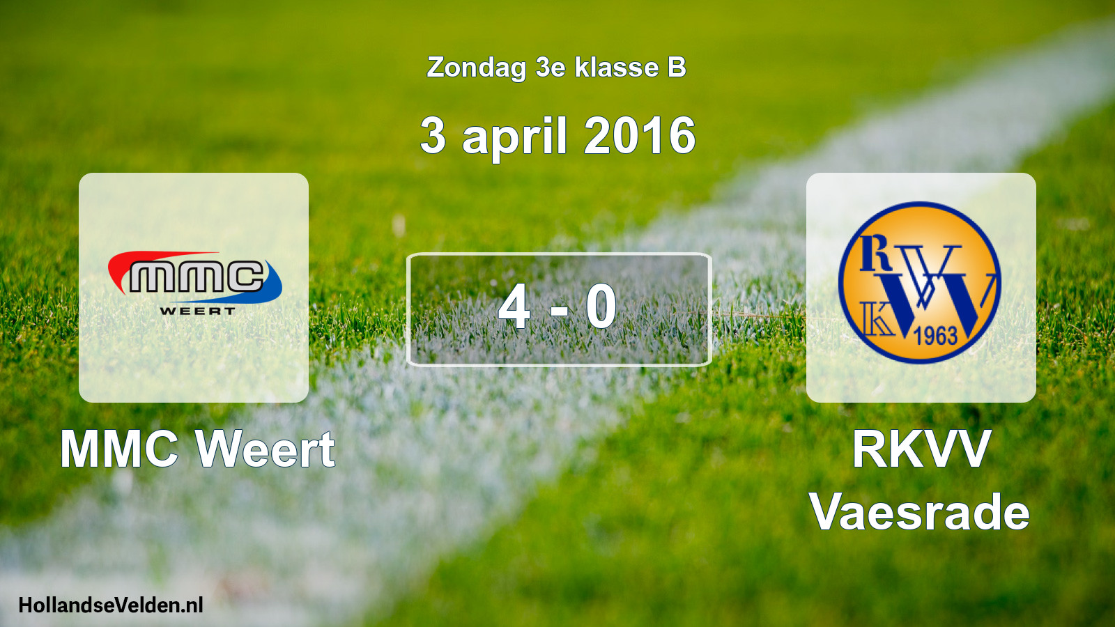 Total number of matches played: MMC Weert - RKVV Vaesrade 4 - 0 (3 April 2016)