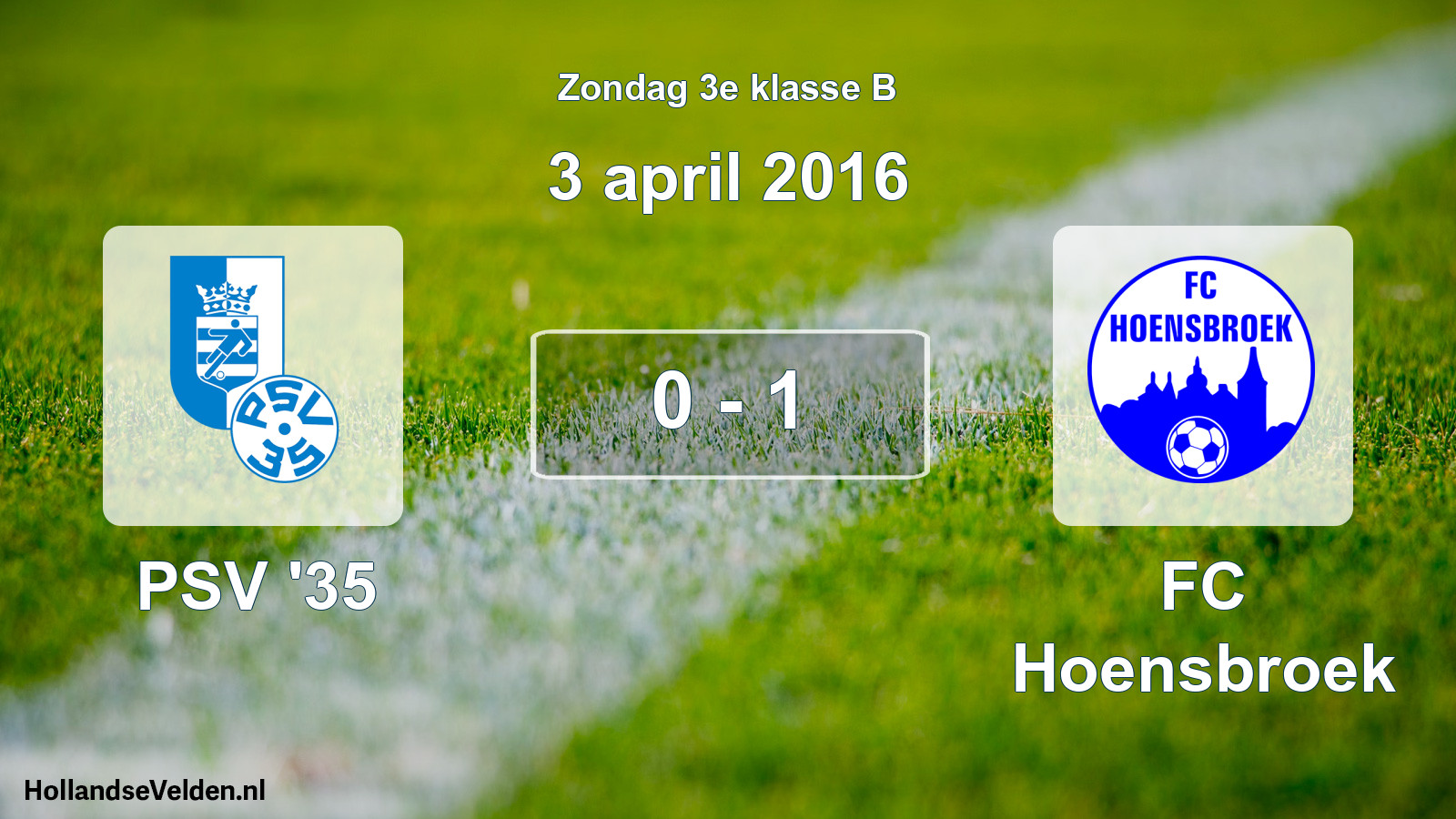 Total number of matches played: PSV '35 - FC Hoensbroek 0 - 1 (3 April 2016)