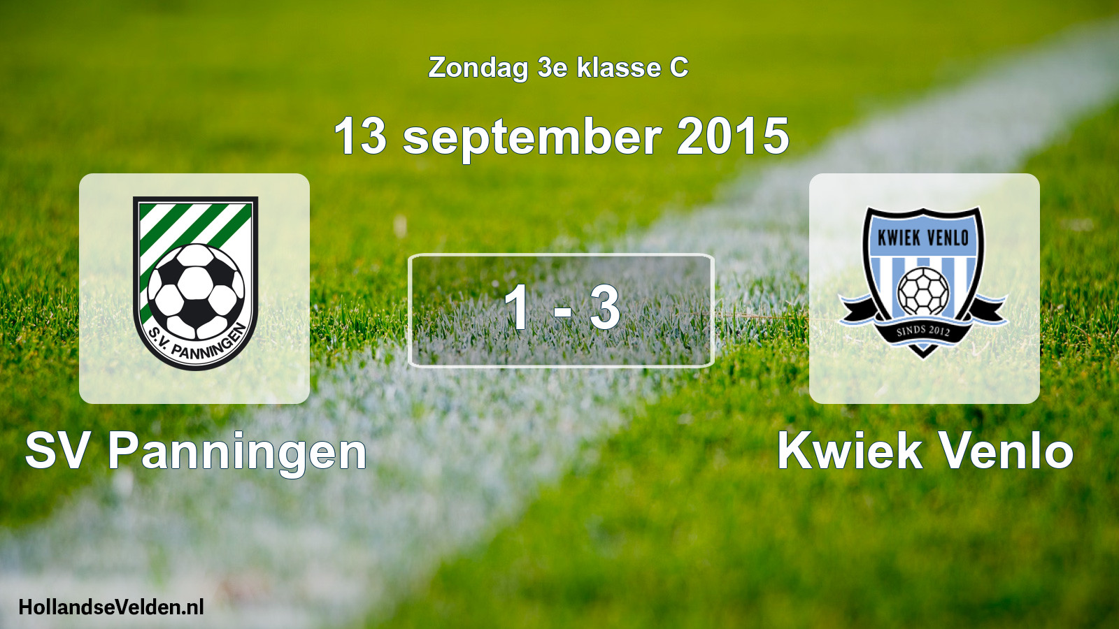 Total number of matches played: SV Panningen - Kwiek Venlo 1 - 3 (13 September 2015)