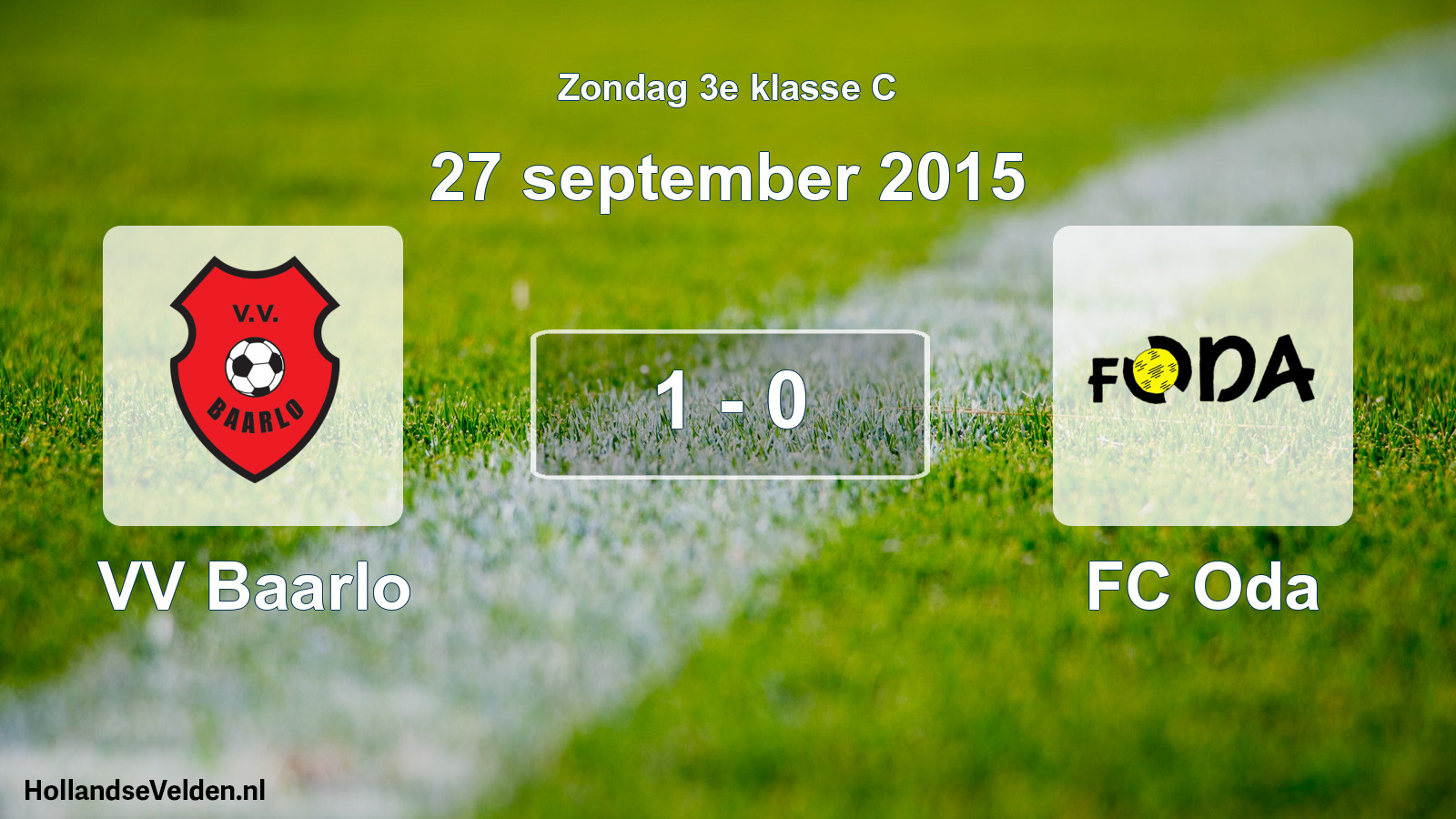 Total number of matches played: VV Baarlo - FC Oda 1 - 0 (27 September 2015)