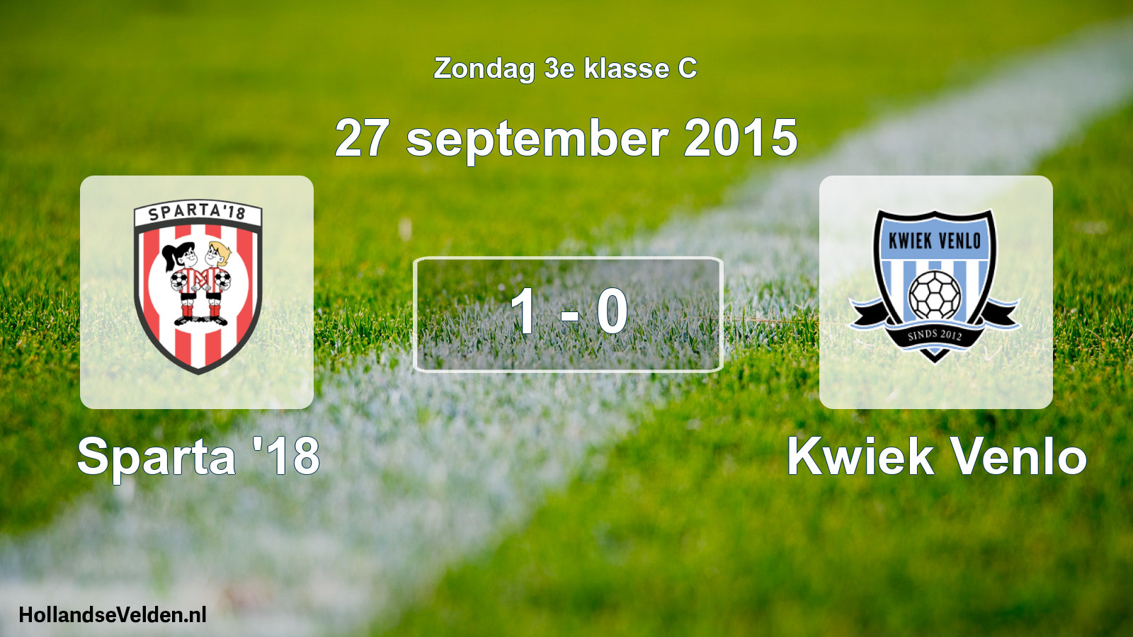 Total number of matches played: Sparta '18 - Kwiek Venlo 1 - 0 (27 September 2015)