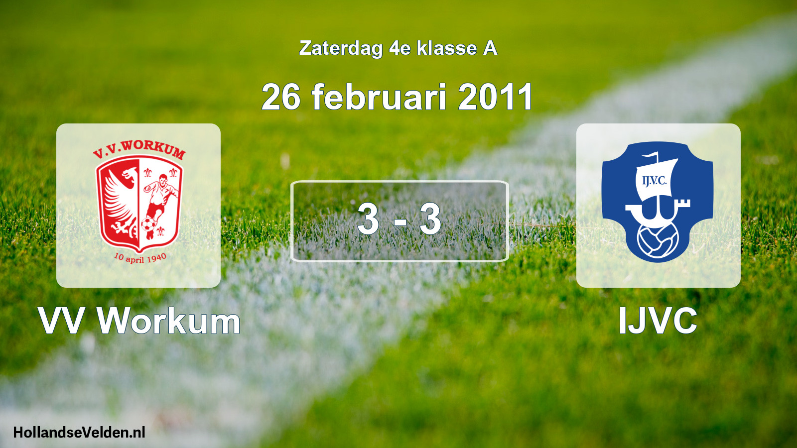 Total number of matches played: VV Workum - IJVC 3 - 3 (26 February 2011)