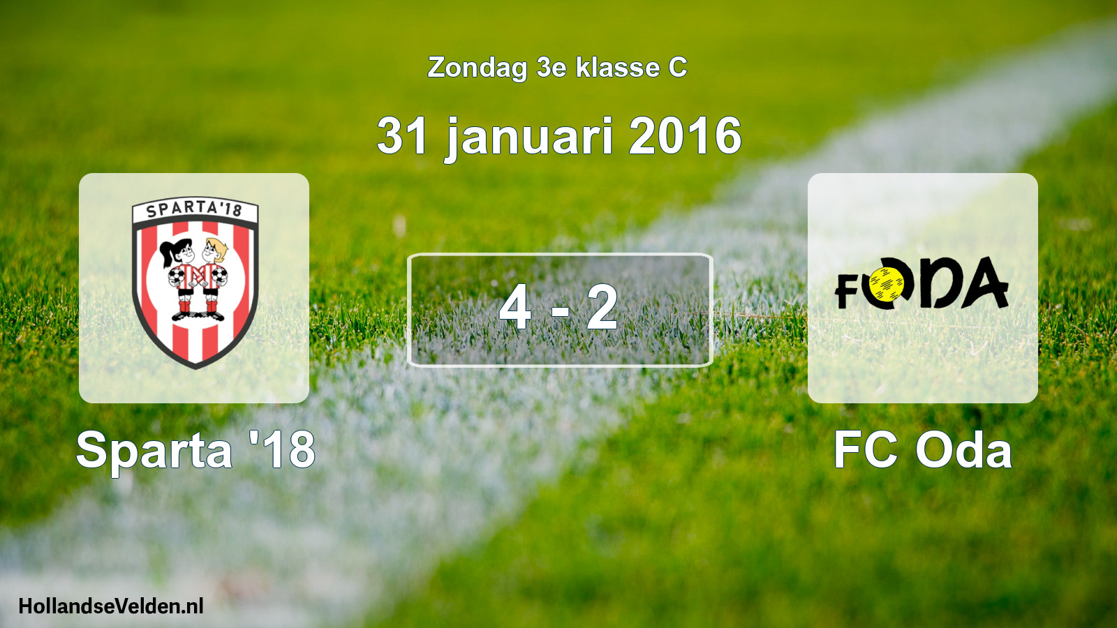 Total number of matches played: Sparta '18 - FC Oda 4 - 2 (31 January 2016)