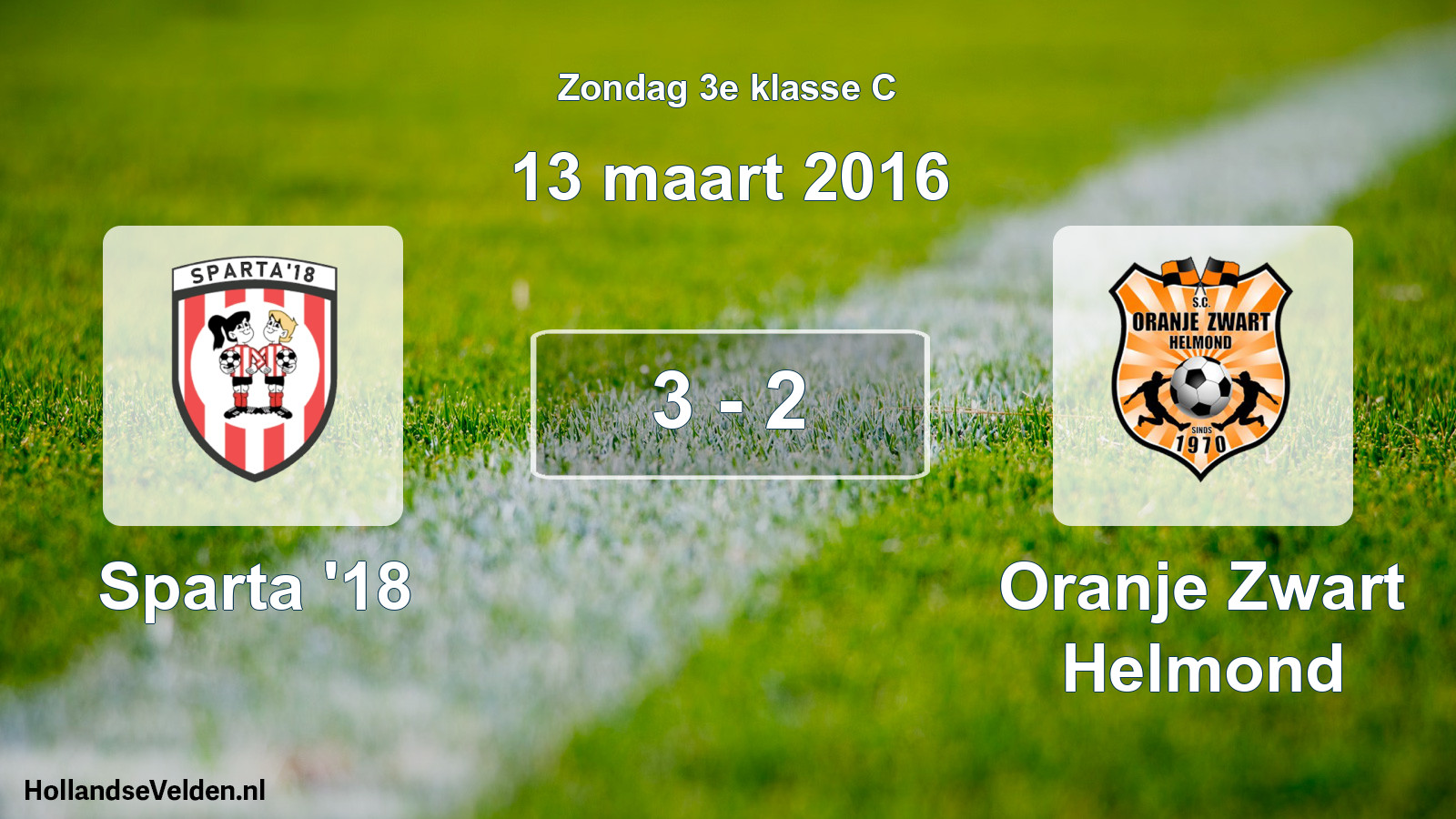 Total number of matches played: Sparta '18 - Oranje Zwart Helmond 3 - 2 (13 March 2016)