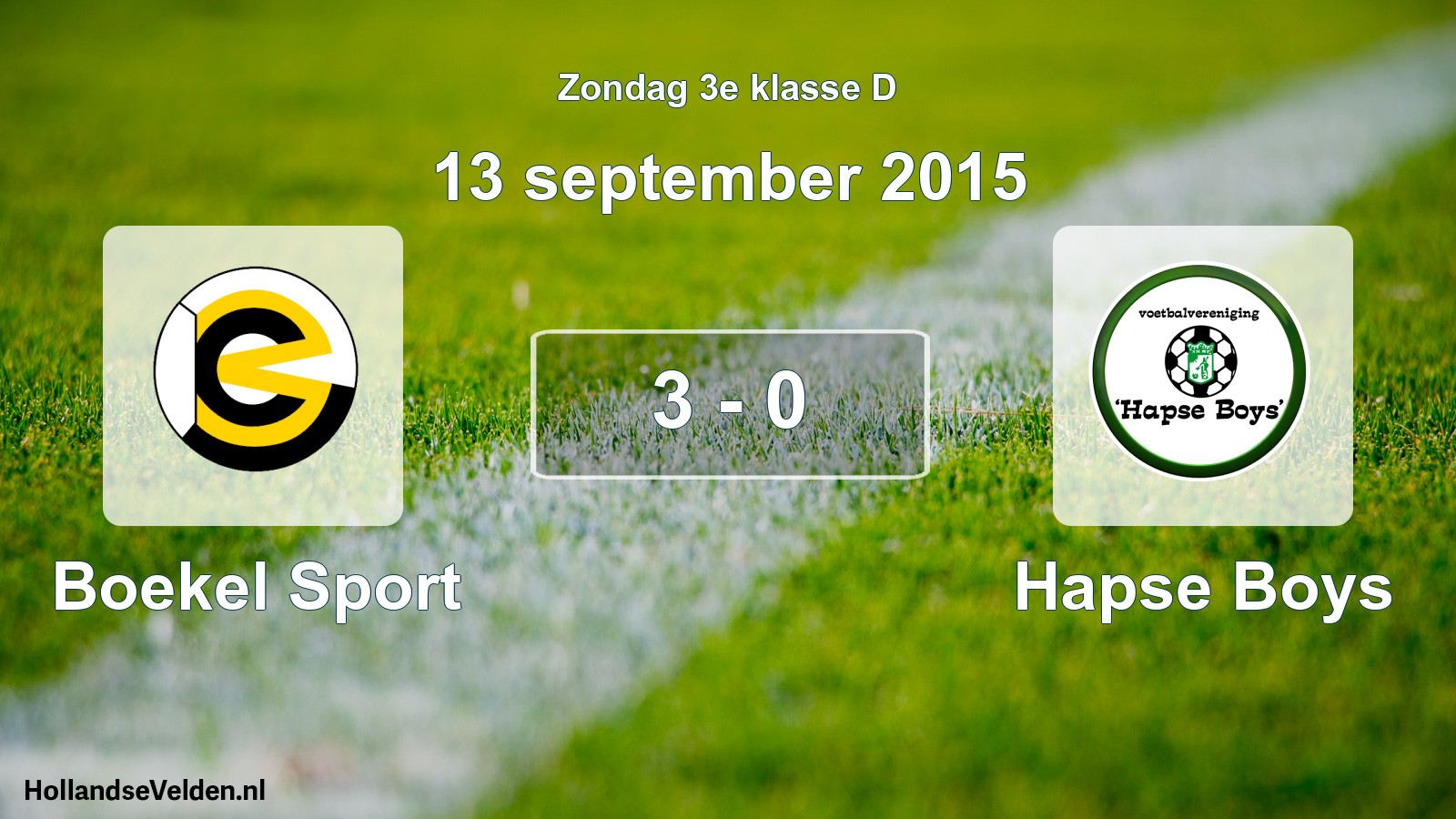 Total number of matches played: Boekel Sport - Hapse Boys 3 - 0 (13 September 2015)