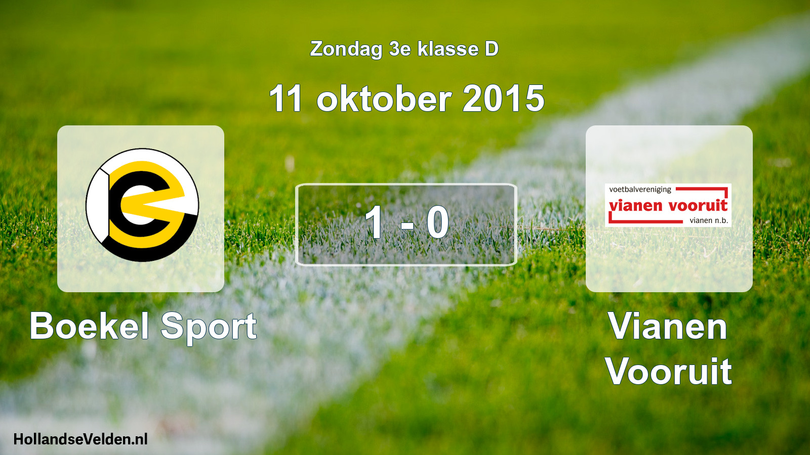 Total number of matches played: Boekel Sport - Vianen Vooruit 1 - 0 (11 October 2015)