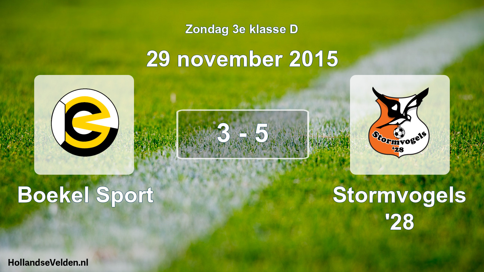 Total number of matches played: Boekel Sport - Stormvogels '28 3 - 5 (29 November 2015)