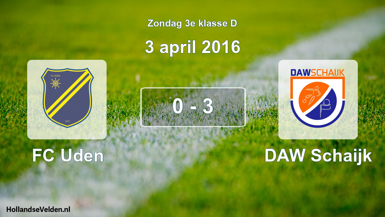 Total number of matches played: FC Uden - DAW Schaijk 0 - 3 (3 April 2016)
