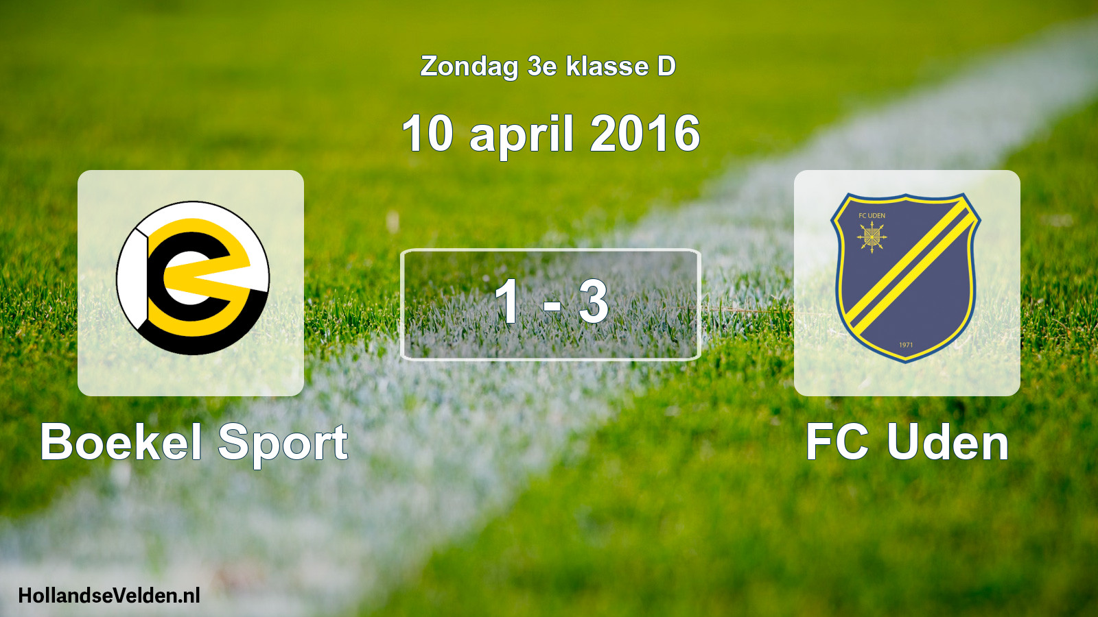 Total number of matches played: Boekel Sport - FC Uden 1 - 3 (10 April 2016)