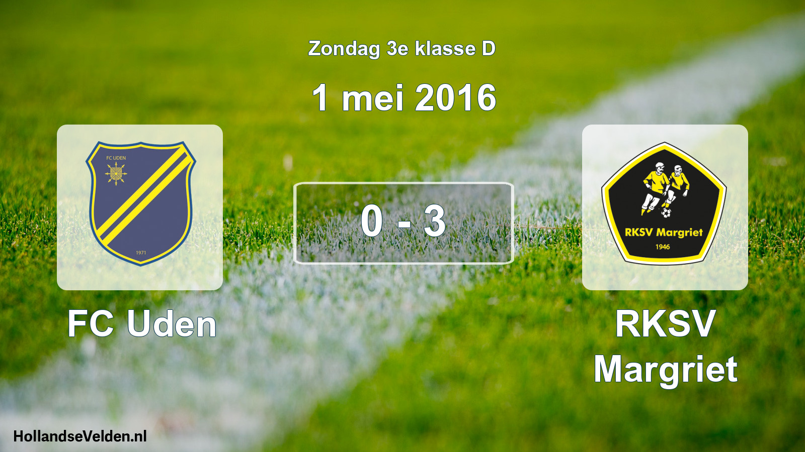 Total number of matches played: FC Uden - RKSV Margriet 0 - 3 (1 May 2016)
