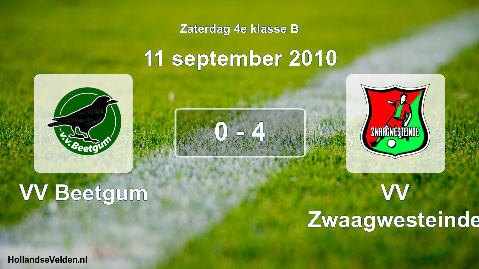 Total number of matches played: VV Beetgum - VV Zwaagwesteinde 0 - 4 (11 September 2010)