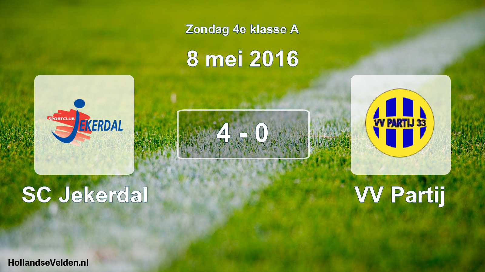 Total number of matches played: SC Jekerdal - VV Partij 4 - 0 (8 May 2016)