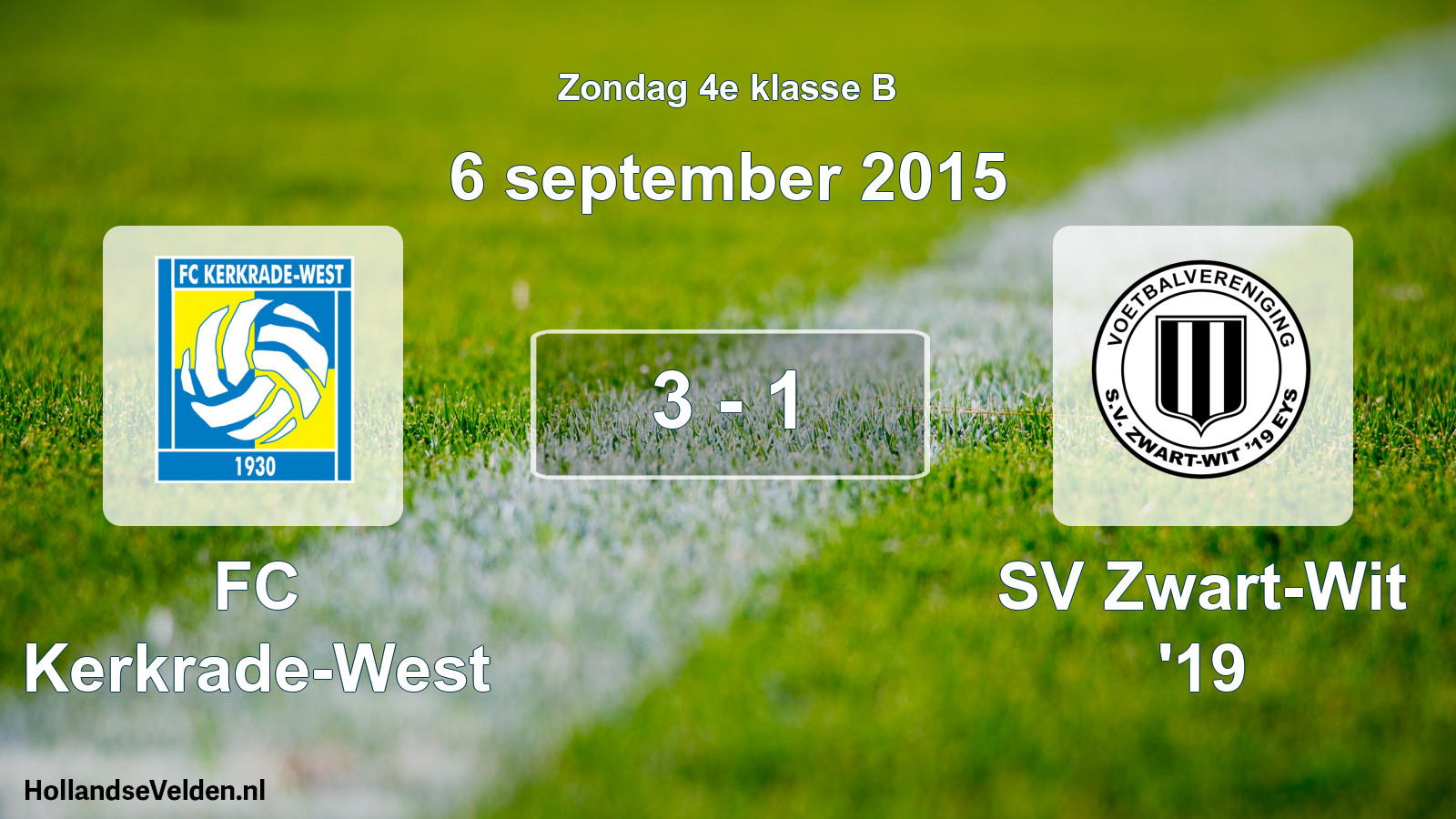 Total number of matches played: FC Kerkrade-West - SV Zwart-Wit '19 3 - 1 (6 September 2015)