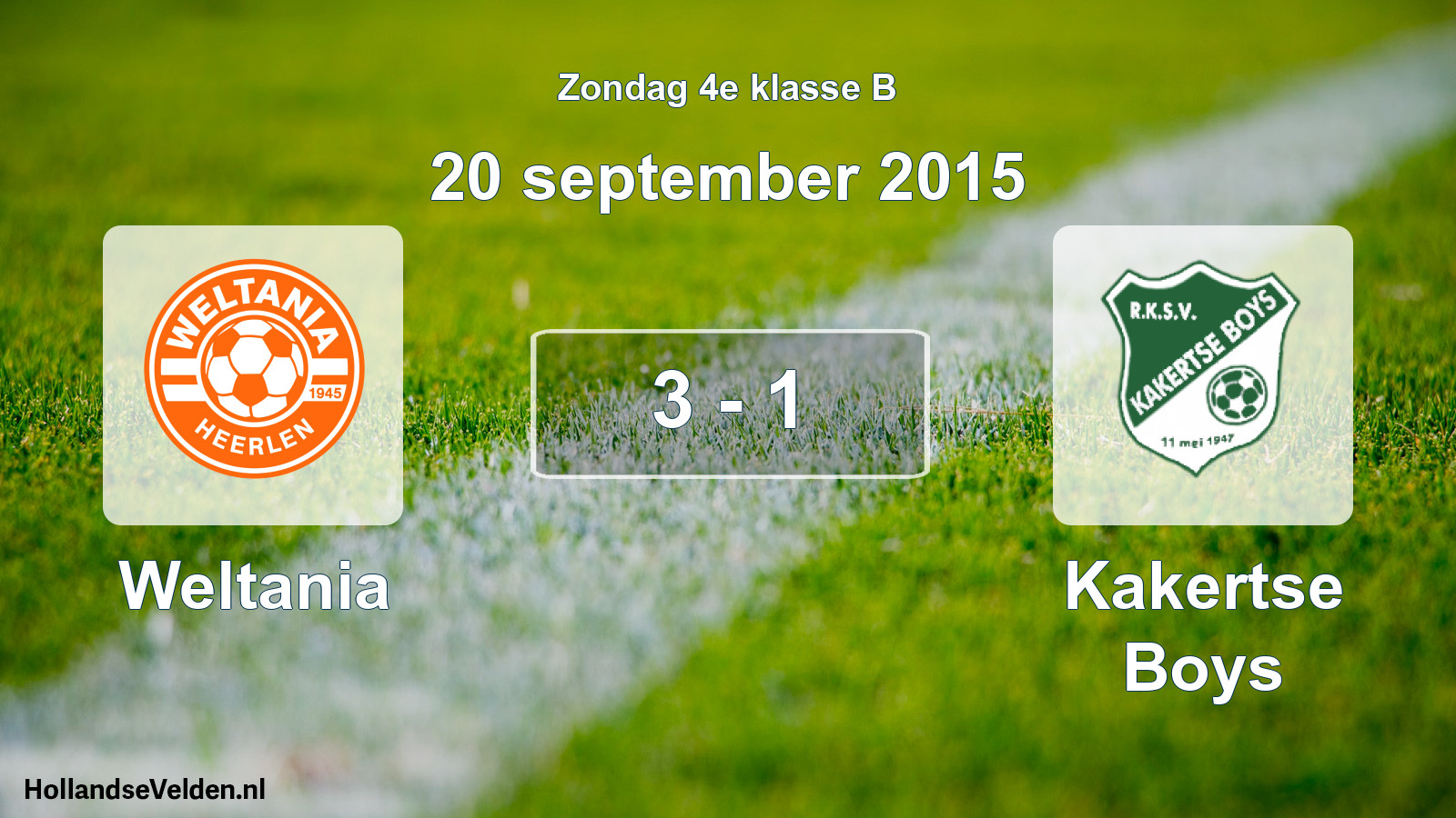 Total number of matches played: Weltania - Kakertse Boys 3 - 1 (20 September 2015)
