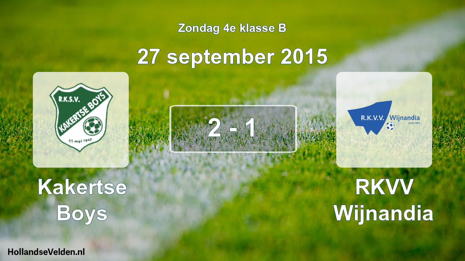 Total number of matches played: Kakertse Boys - RKVV Wijnandia 2 - 1 (27 September 2015)